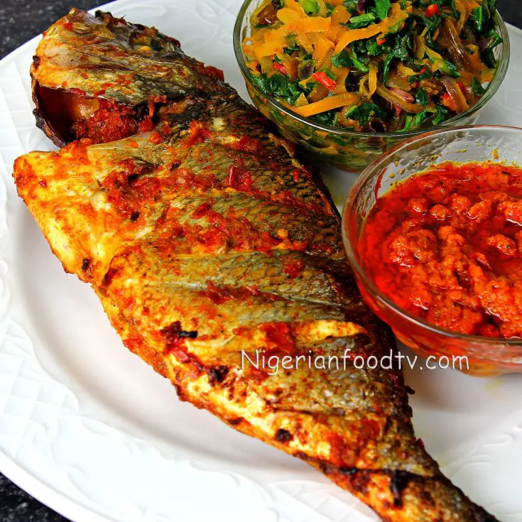 Nigerian Grilled Peppered fish Spicy oven grilled whole fish